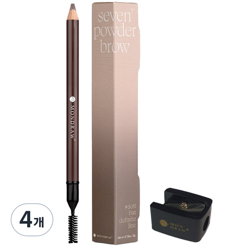 몬드로우 세븐 파우더 아이브로우 펜슬 3g, Brown, 4개