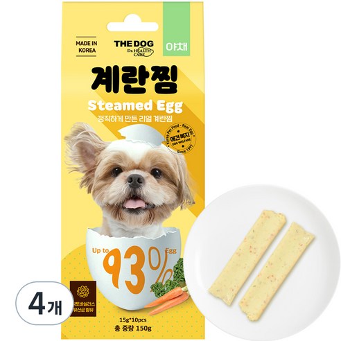 더독 강아지 계란찜 스틱 10p, 야채, 150g, 4개