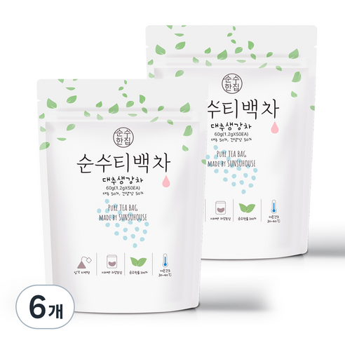순수한집 대추생강차, 1.2g, 50개입, 6개