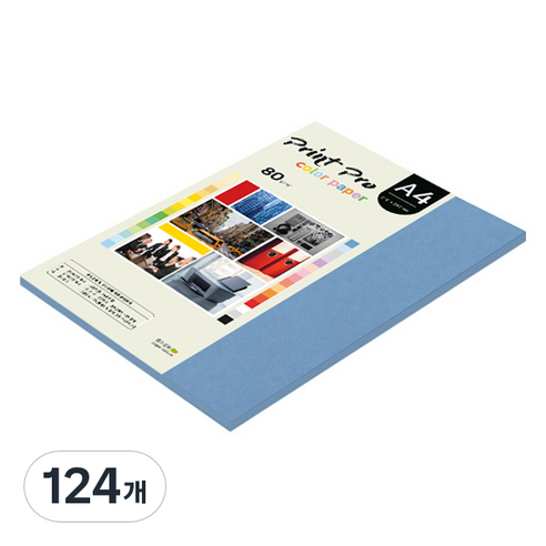 종이문화 프린트프로 칼라복사지 80g No 17 딥블루, A4, 124개