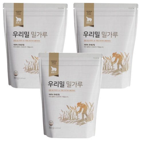 곰표 우리밀 밀가루, 900g, 3개