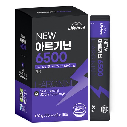 국내산 고함량 NEW 아르기닌 6500, 15개, 20g