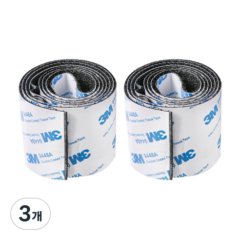 코멧 홈 롤타입 찍찍이 테이프 블랙 대형 50mm x 1m, 3개