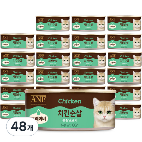 ANF 고양이 치킨순살 그레이비캔, 80g, 48개
