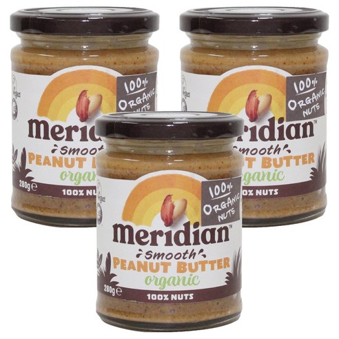 메리디안 스무드 땅콩버터, 280g, 3개