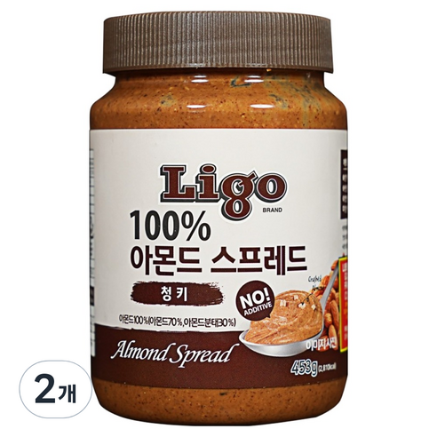 리고 아몬드 스프레드 청키, 453g, 2개
