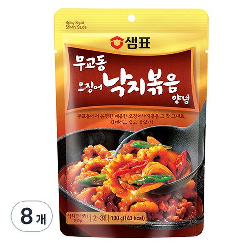 샘표 별미여행 무교동 오징어 낙지볶음 양념, 130g, 8개