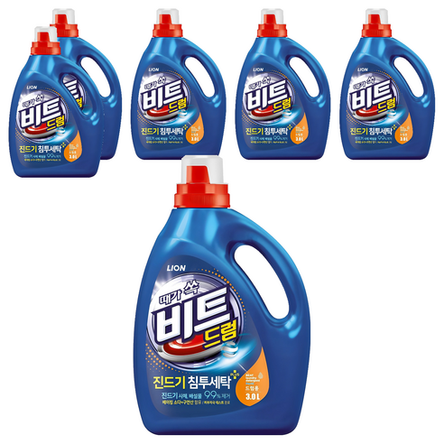 비트 진드기 액체세제 드럼용 본품, 3L, 6개