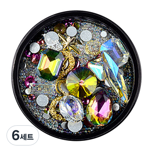 Seller 보석 쥬얼리 네일 파츠 세트, 오로라, 6세트