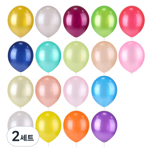 펄 레인보우풍선 30cm 50p 세트, 혼합색상, 2세트