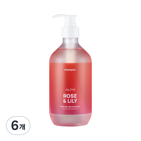 줄라이미 퍼퓸 헤어 샴푸 로즈앤릴리, 500ml, 6개