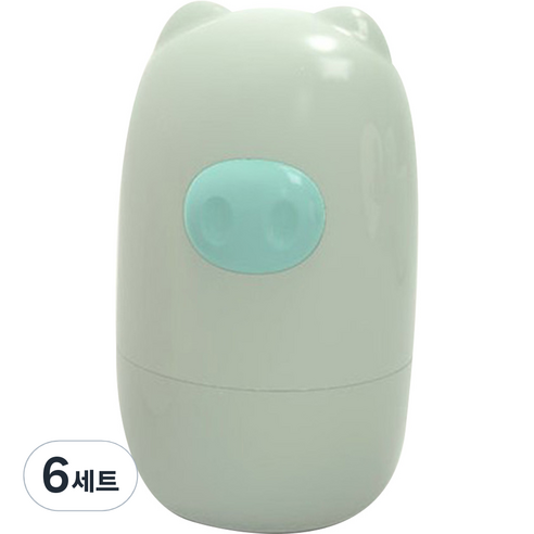 블루마켓 아동용 아기돼지 케이스 손톱깎이 세트, 6세트, 연그린
