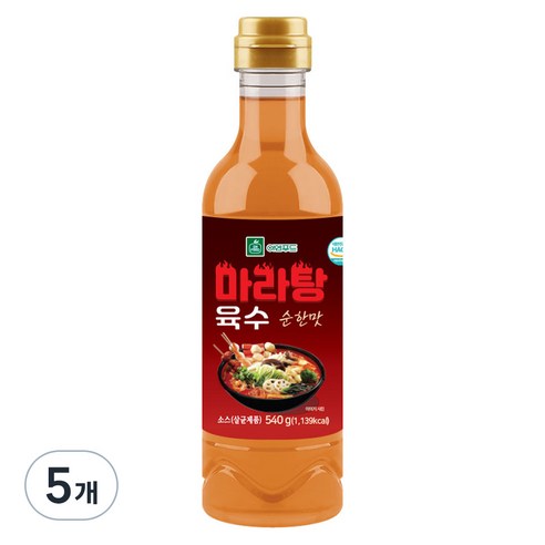이엔푸드 마라탕 육수 순한맛, 470ml, 5개