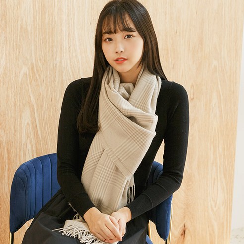 롸잇나우 베이직 체크 머플러