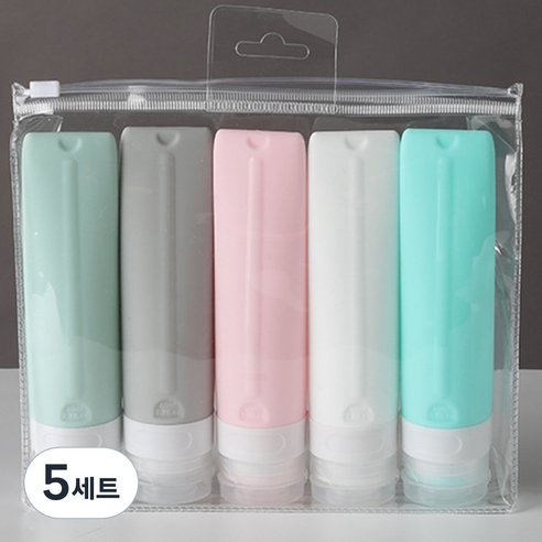 여행용 실리콘 튜브 공병 80ml x 5종 세트, 5세트
