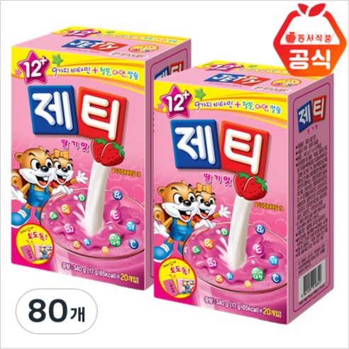 제티 딸기맛, 17g, 20개입, 4개