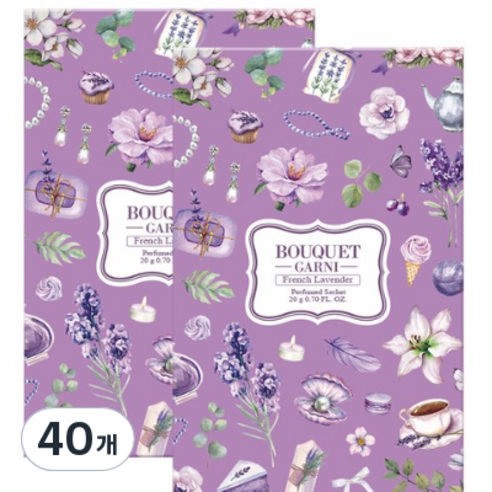 부케가르니 퍼퓸드 샤쉐 프렌치라벤더, 20g, 40개, 꽃향
