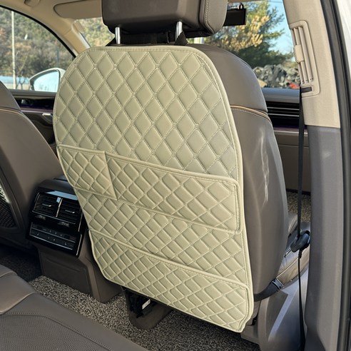 아이빌 퀄팅 킥매트 자동차 시트커버, 코튼베이지, 1개