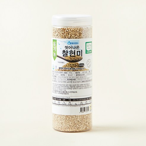 대구농산 유기농 씻어나온 찰현미, 800g, 1통
