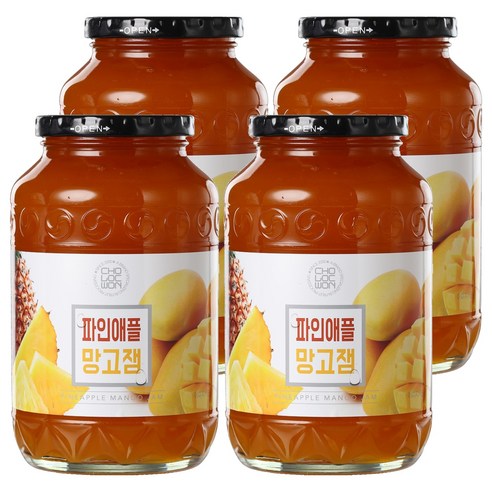 초록원 파인애플 망고잼, 1kg, 4개