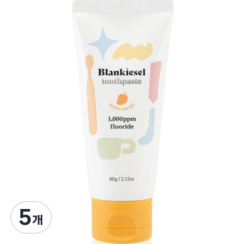 블랑키즐 유아용 치약 애플망고향, 60g, 5개