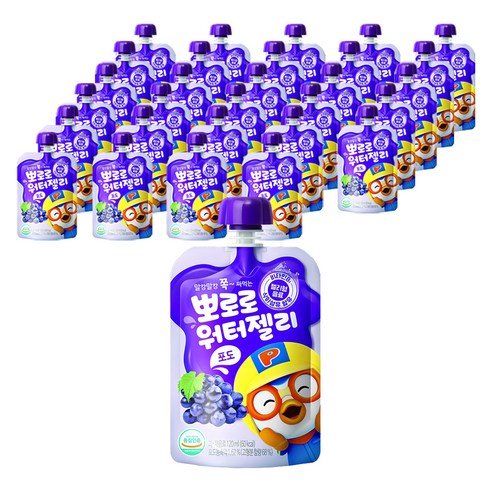 팔도 뽀로로 워터젤리 포도, 120ml, 30개