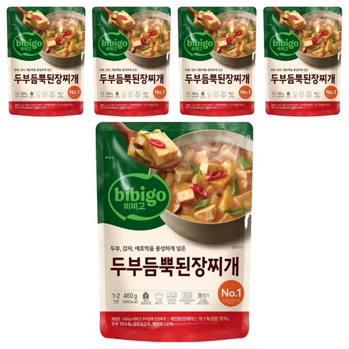 비비고 두부듬뿍 된장찌개, 460g, 5개