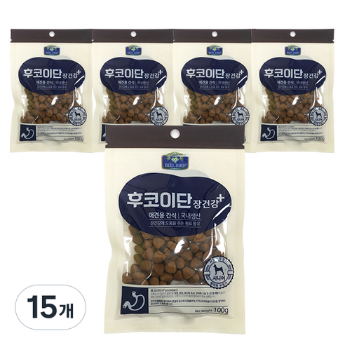 벨버드 후코이단 강아지 간식, 장건강, 100g, 15개