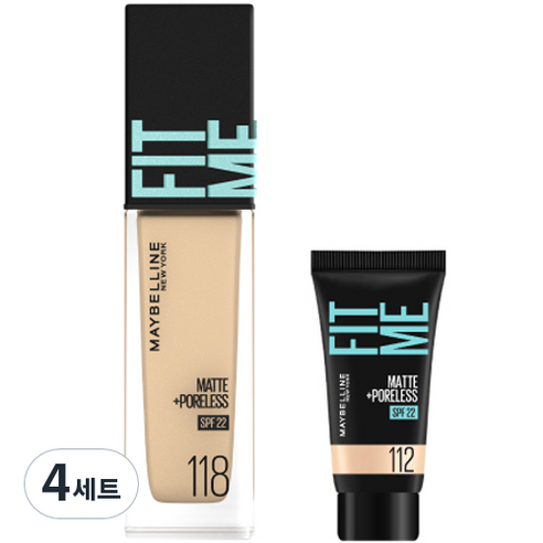 메이블린 핏미 파운데이션 레노 30ml + 미니파운데이션 5ml 세트, 112 내추럴 아이보리(파운데이션), 112 내추럴 아이보리(미니파운데이션), 1세트