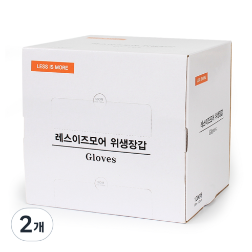 레스이즈모어 대용량 위생장갑, 1000개입, 2개