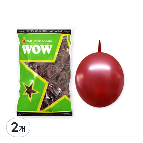 링커룬 풍선 15cm 100개입, 펄버건디, 2개