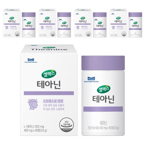 셀렉스 테아닌 24g, 60정, 5개