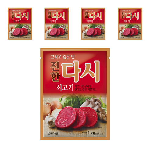 샘표 쇠고기맛이진한다시, 1kg, 5개