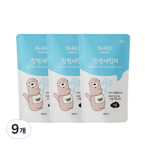 마이비 젖병세정제 거품형 리필, 400ml, 9개
