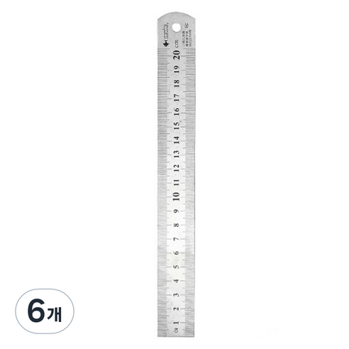 영바영 스테인레스 스틸 반영구 양면 직자 20cm, 실버, 6개