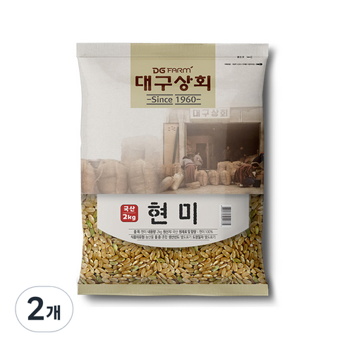 대구상회 국산 현미, 2kg, 2개
