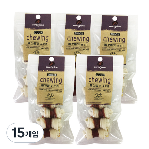 제로나인 츄잉 강아지껌 5p, 오리맛, 60g, 15개