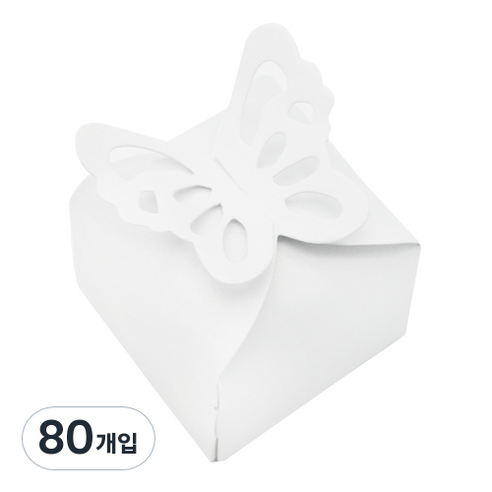 도나앤데코 루나 버터플라이 장식 미니상자, 화이트, 80개입