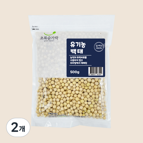 초록숟가락 유기농 백태, 500g, 2개