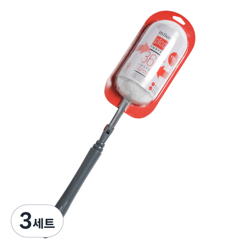 밀레마 피코 더스터 먼지떨이 스타터킷 롱핸들 + 리필 3p, 더스터(화이트), 핸들(그레이), 3세트