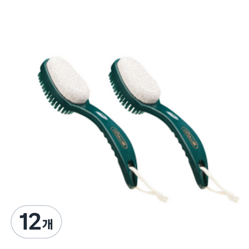 양면 풋 케어 브러쉬 굳은살 발각질 제거기 그린, 1개입, 12개