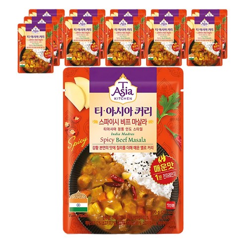 티아시아키친 스파이시 비프 마살라 커리, 170g, 12개