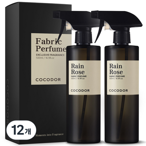 코코도르 룸 앤 패브릭 퍼퓸 섬유탈취제, 500ml, 12개, 레인 로즈