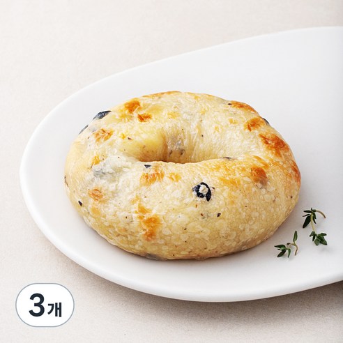 도제식빵 리얼 올리브 앤 치즈 베이글, 130g, 3개