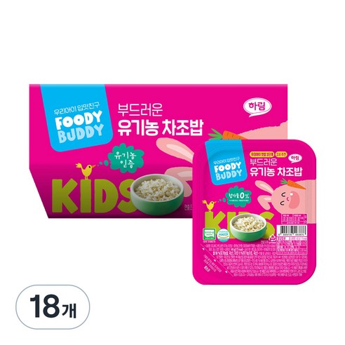푸디버디 부드러운 유기농 차조밥, 140g, 18개