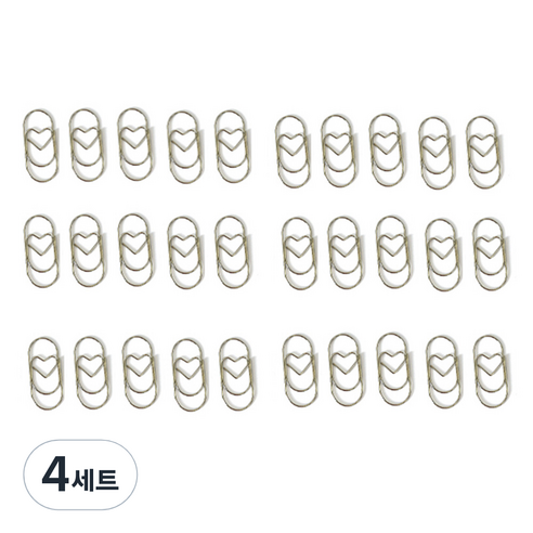 문구담 세련된 컬러 뚱클립 사랑 실버 30p, 4세트