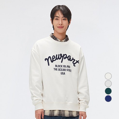 스파오 남성용 NEWPORT 자수 스웨트셔츠 SPMWF23C61
