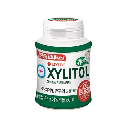 롯데 자일리톨껌 용기, 87g, 6개