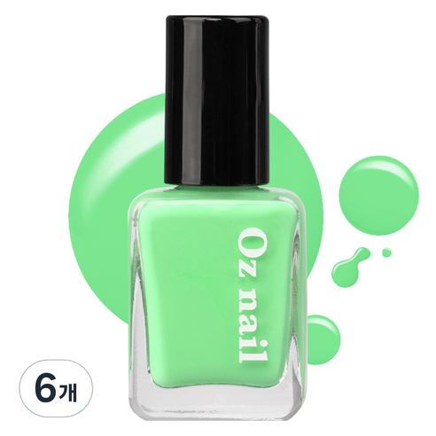 오즈네일 샤인 무드 네일 컬러 매니큐어, NE05 그린애플 팝, 8ml, 6개