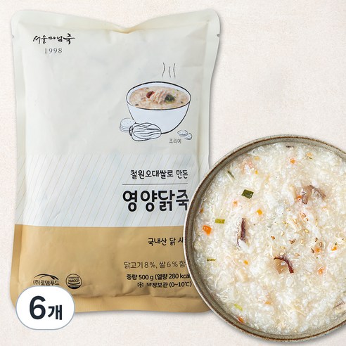서울마님죽 영양닭죽 (냉장), 500g, 6개